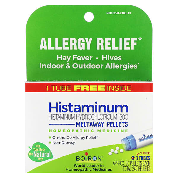Boiron, Histaminum Hydrochloricum 30C, 3 Tubes, 80 Meltaway Pellets Each