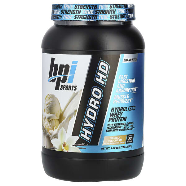 BPI Sports, Hydro HD™, Hydrolyzed Whey Protein, Vanilla Ice Cream, 1.62 lbs (736 g) 2 BPI Sports, Hydro HD™, Hydrolyzed Whey Protein, Vanilla Ice Cream, 1.62 lbs (736 g)