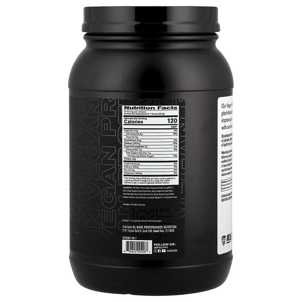 Alternative view of BPN, Vegan Protein, Vanilla, 1 lb 11.9 oz (791 g)