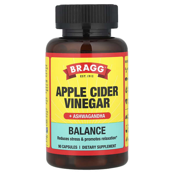 Bragg, Apple Cider Vinegar + Ashwagandha, 90 Capsules