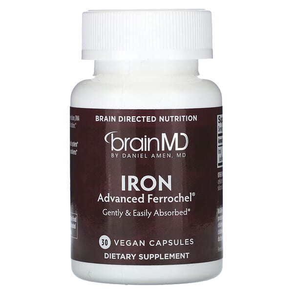 BrainMD, Iron, 30 Vegan Capsules (25 mg per Capsule)