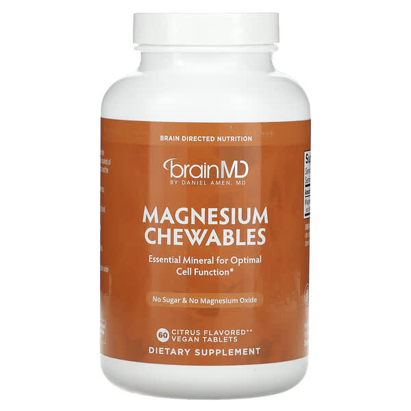 BrainMD, Magnesium Chewables, Citrus, 60 Vegan Tablets (150 mg per Tablet)