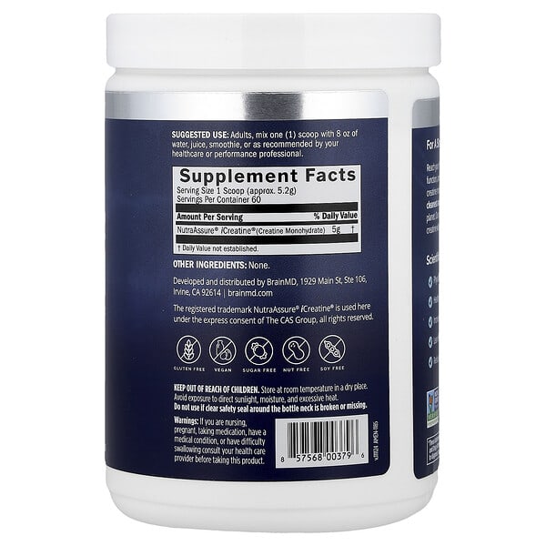 Alternative view of BrainMD, Smart Creatine+, Unflavored, 10.89 oz (309 g)
