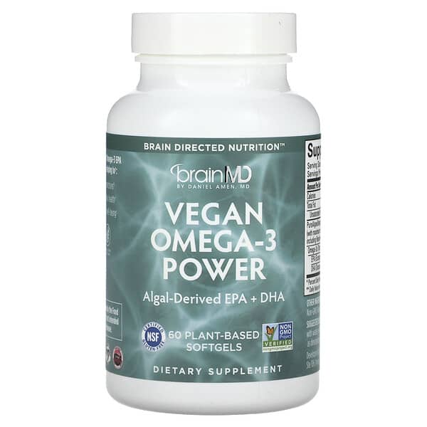 BrainMD, Vegan Omega-3 Power, 60 Plant-Based Softgels 3 BrainMD, Vegan Omega-3 Power, 60 Plant-Based Softgels
