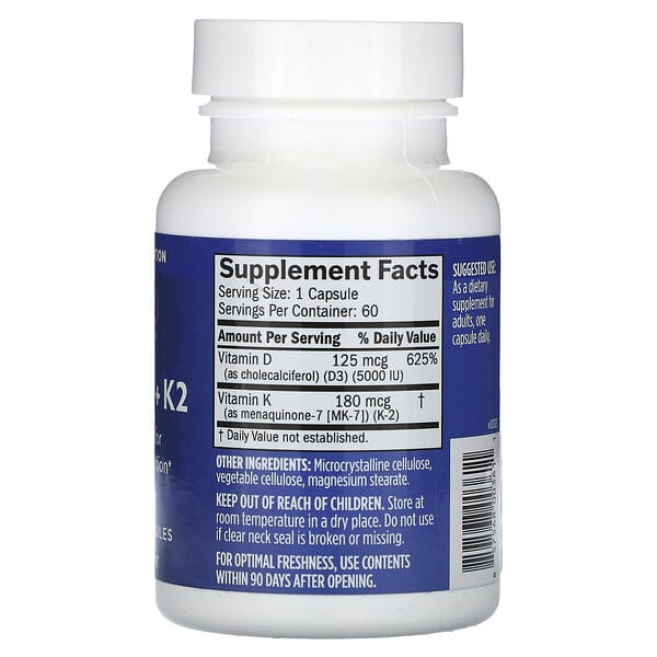 Alternative view of BrainMD, Vitamin D3 + K2, 60 Vegetarian Capsules