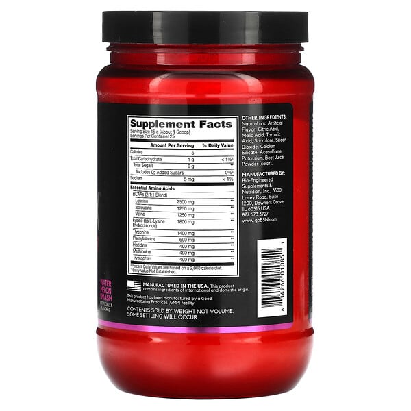 Alternative view of BSN, AminoX, EAAs, Muscle Support & Recovery, Watermelon Smash, 13.2 oz (375 g)