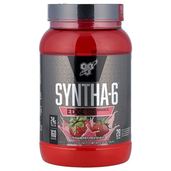 BSN, Syntha-6® Edge, Protein Powder Drink Mix, Strawberry Milkshake, 2.34 lb (1.06 kg)