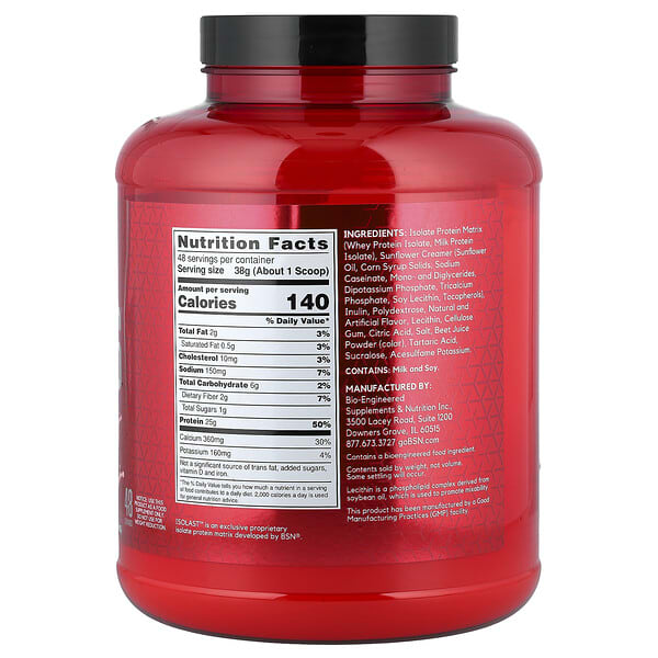 Alternative view of BSN, Syntha-6® Isolate, Protein Powder Drink Mix, Strawberry Milkshake, 4.02 lbs (1.82 kg)