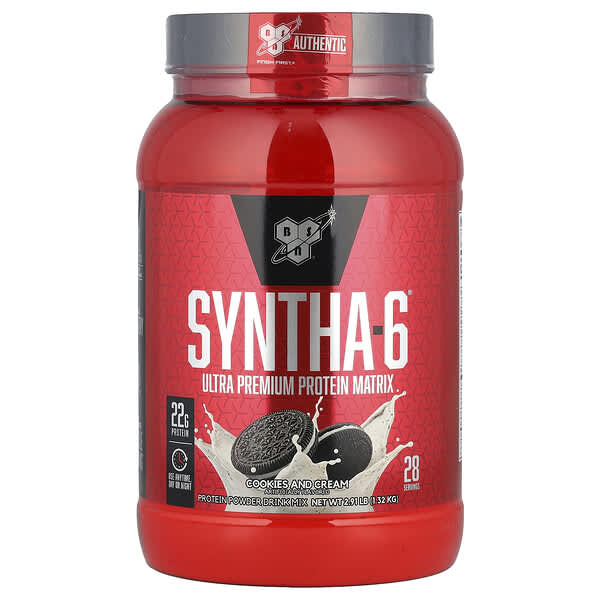 BSN, Syntha-6®, Ultra Premium Protein Matrix, Cookies & Cream, 2.91 lb (1.32 kg)