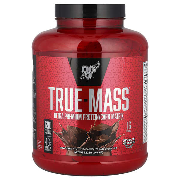 BSN, True-Mass®, Ultra Premium Protein/Carb Matrix, Chocolate Milkshake, 5.82 lbs (2.64 kg) 3 BSN, True-Mass®, Ultra Premium Protein/Carb Matrix, Chocolate Milkshake, 5.82 lbs (2.64 kg)