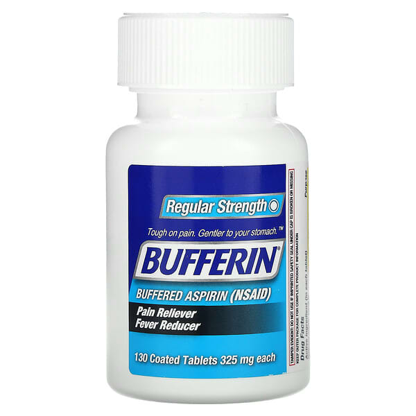 Alternative view of Bufferin, Buffered Aspirin (NSAID), Regular Strength, 130 Coated Tablets (325 mg per Tablet)