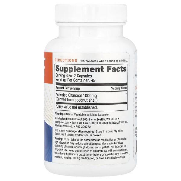 Alternative view of BulletProof, Coconut Charcoal, Detox & Gas Relief, 90 Veg Capsules (500 mg per Capsule)