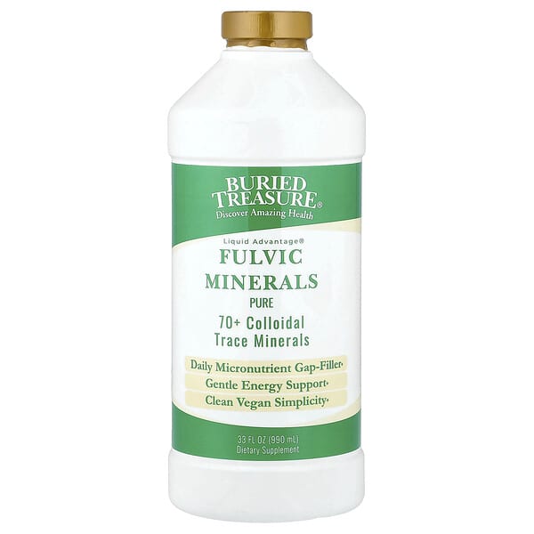 Buried Treasure, Fulvic Minerals, Pure, 33 fl oz (990 ml)