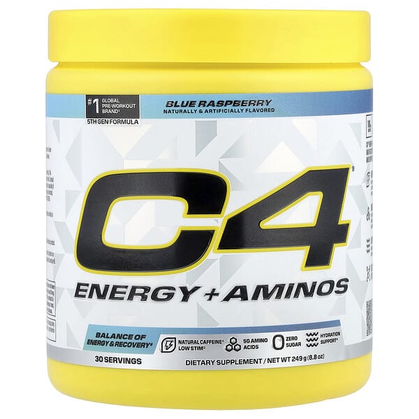 C4 / Cellucor, C4® Energy + Aminos, Blue Raspberry, 8.8 oz (249 g)