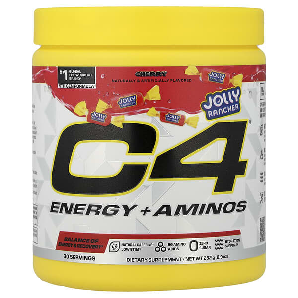 C4 / Cellucor, C4® Energy + Aminos, Jolly Rancher Cherry, 8.9 oz (252 g)