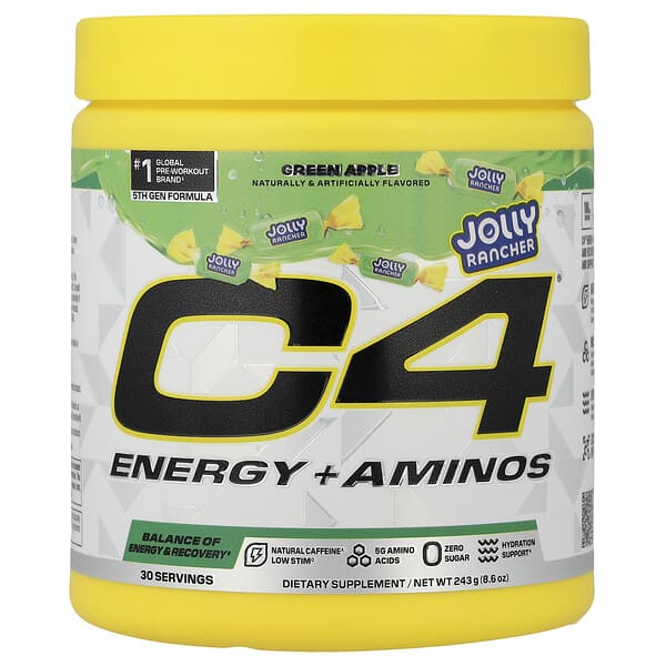 C4 / Cellucor, C4® Energy + Aminos, Jolly Rancher Green Apple, 8.6 oz (243 g)