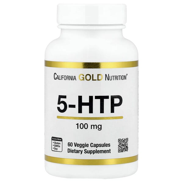 California Gold Nutrition, 5-HTP, 100 mg, 60 Veggie Capsules
