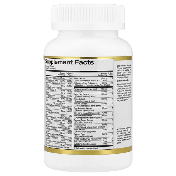 Alternative view of California Gold Nutrition, Active Men's Multivitamin with Panax Ginseng Extract, Maca, Saw Palmetto, and Tribulus, 180 Tablets