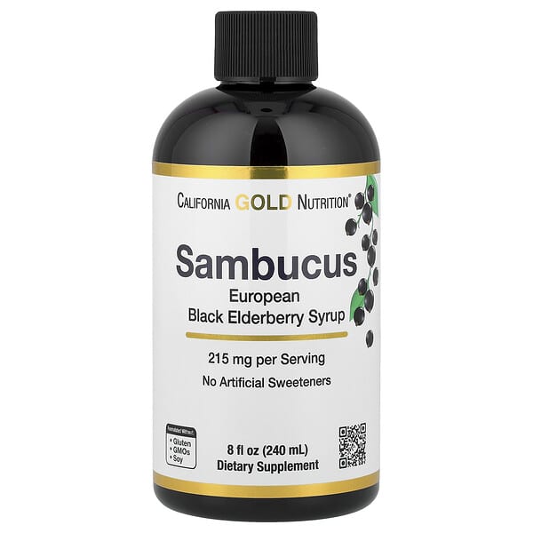 California Gold Nutrition, Adult Sambucus Elderberry Syrup, 8 fl oz (240 ml)
