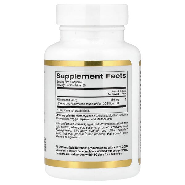 Alternative view of California Gold Nutrition, Akkermansia 30B, 60 Veggie Capsules