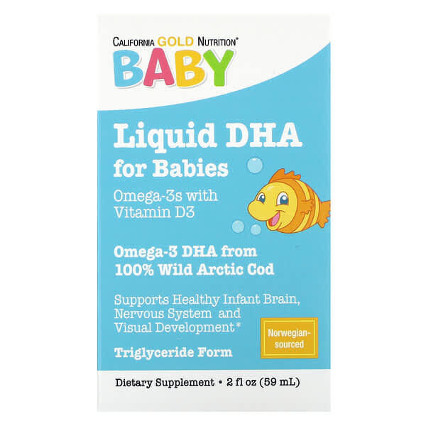 California Gold Nutrition, Baby's DHA, Omega-3s with Vitamin D3 and EPA, 2 fl oz (59 ml)