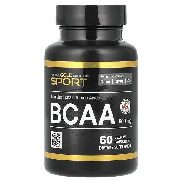 California Gold Nutrition, BCAA, AjiPure® Branched Chain Amino Acids 2:1:1 with L-Leucine, L-Isoleucine, and L-Valine, 500 mg, 60 Veggie Capsules