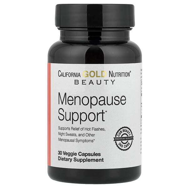 California Gold Nutrition, Beauty, Menopause Support with Angelica gigas, Cynanchum wilfordii, Phlomis umbrosa and L-Leucine, 30 Veggie Capsules