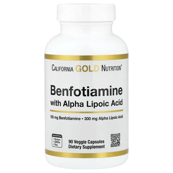 California Gold Nutrition, Benfotiamine + Alpha Lipoic Acid, 90 Veggie Capsules