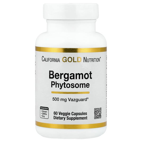 California Gold Nutrition, Bergamot Phytosome with Citrus Bergamot Extract, 500 mg, 60 Veggie Capsules