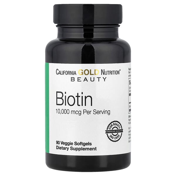California Gold Nutrition, Biotin, 10,000 mcg, 90 Veggie Softgels