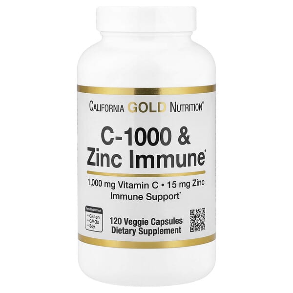 California Gold Nutrition, C-1000 & Zinc Immune, 120 Veggie Capsules