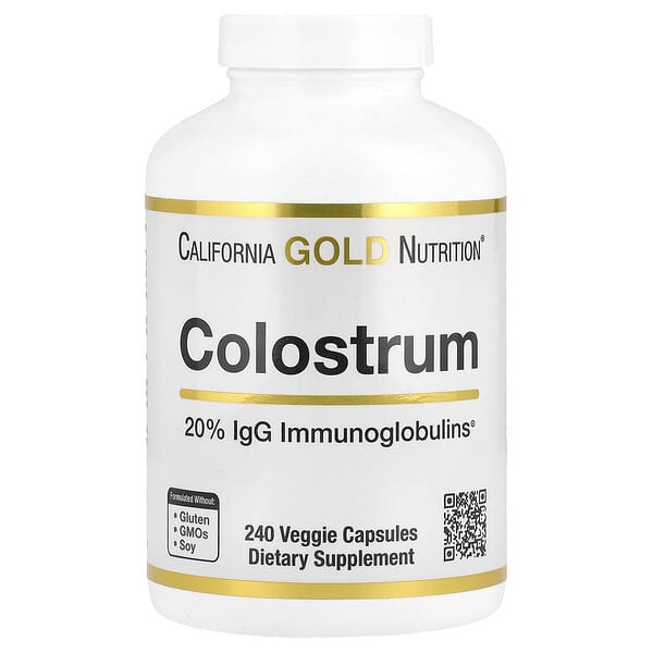 California Gold Nutrition, Colostrum with 20% IgG Immunoglobulins, 240 Veggie Capsules