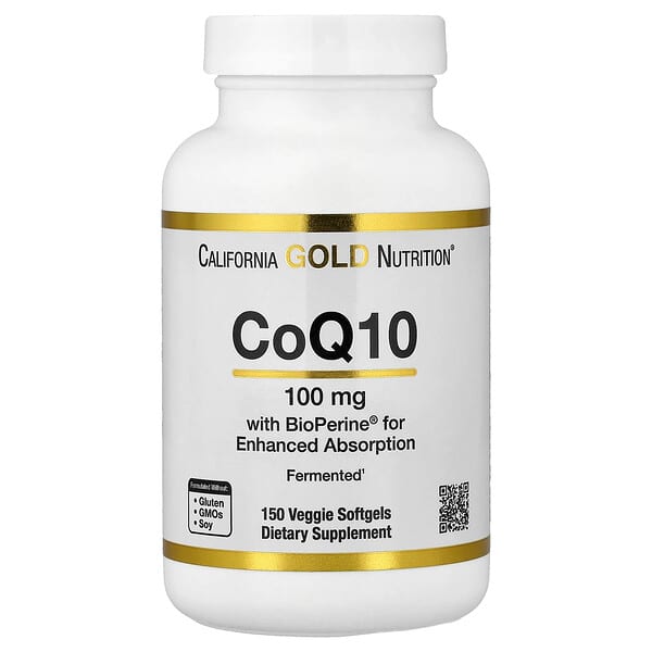 California Gold Nutrition, CoQ10 with Bioperine® Black Pepper Extract, 150 Veggie Softgels