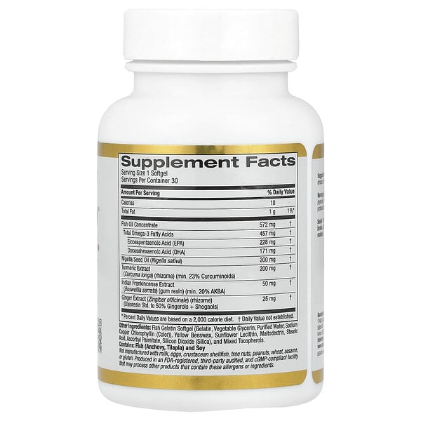 Alternative view of California Gold Nutrition, CurcuminUP™, 30 Fish Gelatin Softgels