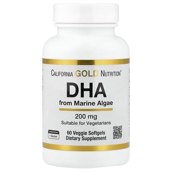 California Gold Nutrition, DHA from Marine Algae, 200 mg, 60 Veggie Softgels