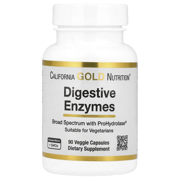 California Gold Nutrition, Digestive Enzymes with Proprietary Enzyme Blend, ProHydrolase® and Amylase Blend, 90 Veggie Capsules
