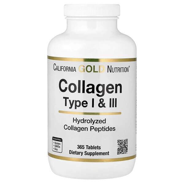 California Gold Nutrition, Hydrolyzed Collagen Type I & III, 365 Tablets