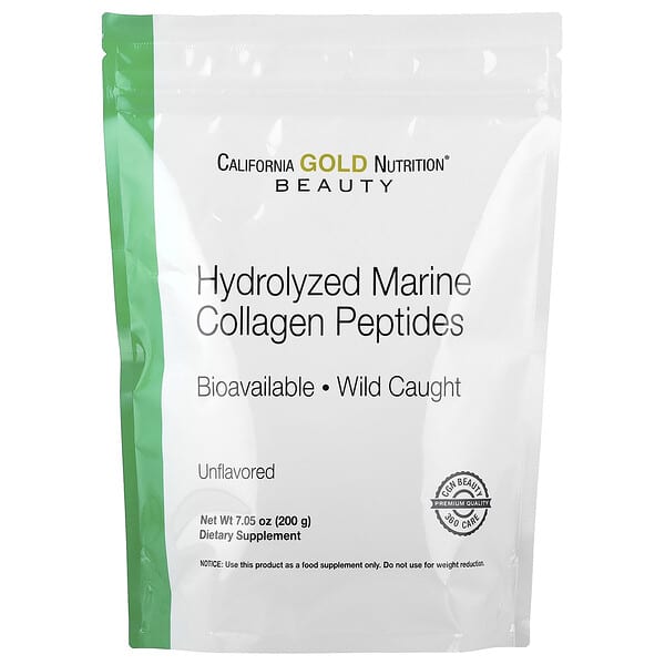 California Gold Nutrition, Hydrolyzed Marine Collagen Peptides, Unflavored,  7.05 oz (200 g)
