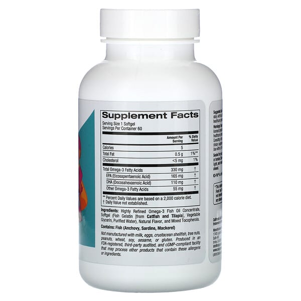 Alternative view of California Gold Nutrition, Kid’s Omega-3 Fish Oil, Natural Strawberry, 60 Fish Gelatin Softgels
