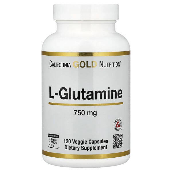 California Gold Nutrition, L-Glutamine, 750 mg, 120 Veggie Capsules