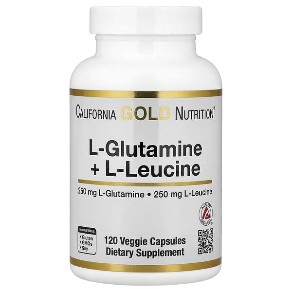California Gold Nutrition, L-Glutamine + L-Leucine, 120 Veggie Capsules