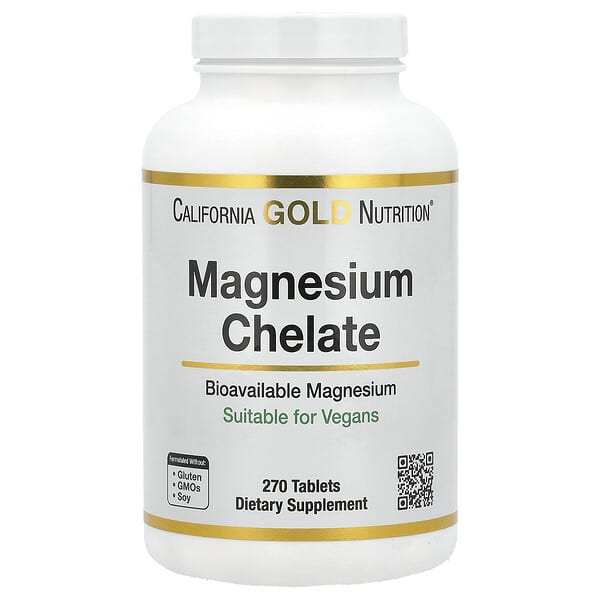 California Gold Nutrition, Magnesium Chelate with Calcium, 270 Tablets