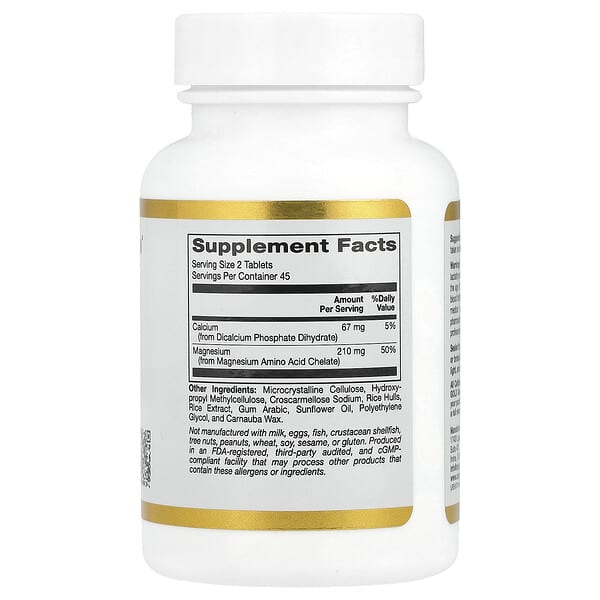 Alternative view of California Gold Nutrition, Magnesium Chelate with Calcium, 90 Tablets
