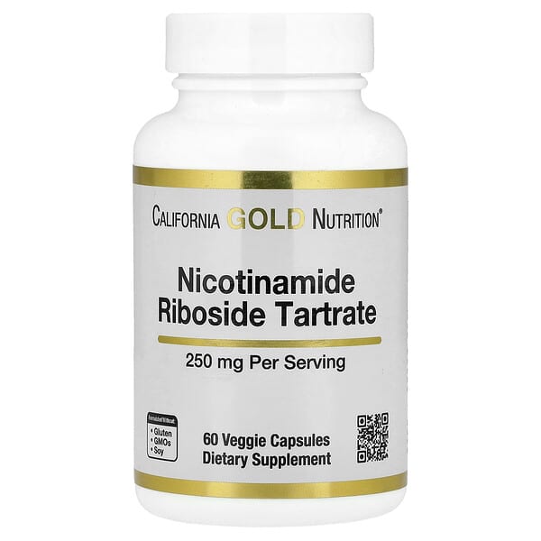 California Gold Nutrition, Nicotinamide Riboside Tartrate (NR), 250 mg, 60 Veggie Capsules