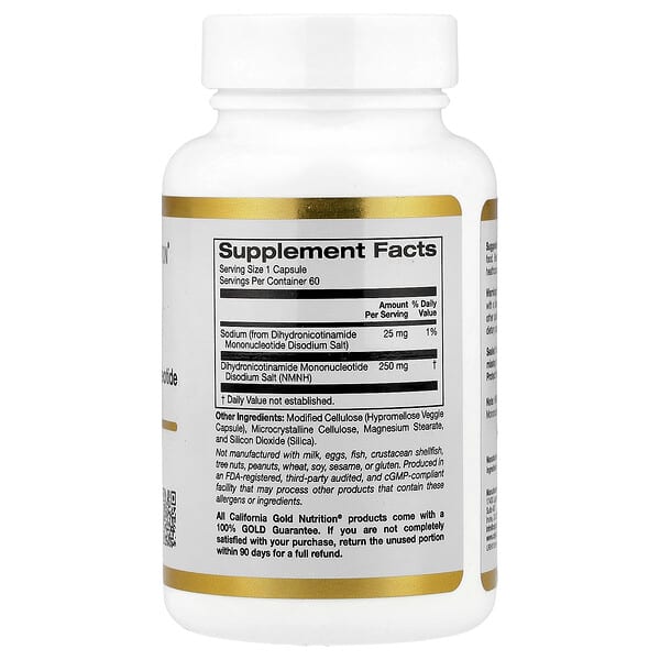Alternative view of California Gold Nutrition, NMNH, 250 mg, 60 Veggie Capsules