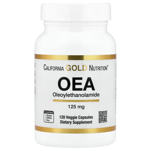 California Gold Nutrition, OEA Oleoylethanolamide, 125 mg, 120 Veggie Capsules