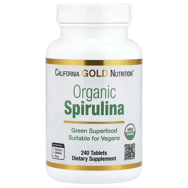 California Gold Nutrition, Organic Spirulina, 240 Tablets (500 mg per Tablet)