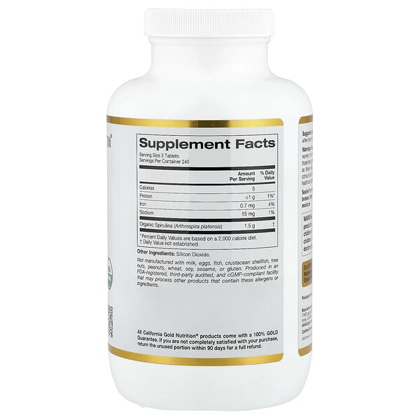 Alternative view of California Gold Nutrition, Organic Spirulina, 720 Tablets