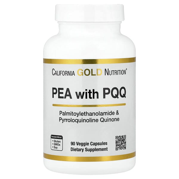California Gold Nutrition, PEA 300 mg + PQQ 10 mg, 90 Veggie Capsules