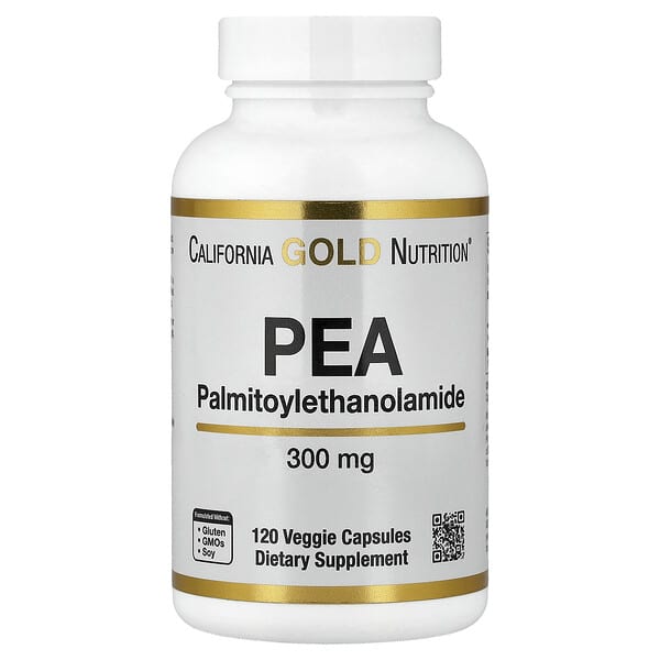California Gold Nutrition, PEA (Palmitoylethanolamide), 120 Veggie Capsules (300 mg per Capsule)